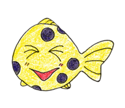 Green spotted pufferfish fuku chan sticker #8154498