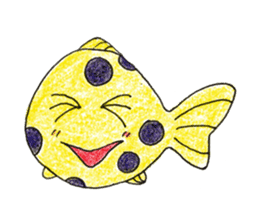 Green spotted pufferfish fuku chan sticker #8154498