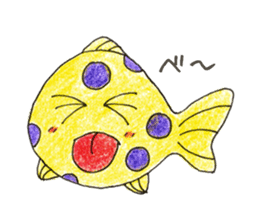Green spotted pufferfish fuku chan sticker #8154500