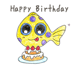 Green spotted pufferfish fuku chan sticker #8154509