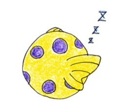 Green spotted pufferfish fuku chan sticker #8154511