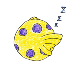Green spotted pufferfish fuku chan sticker #8154511