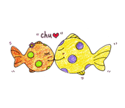 Green spotted pufferfish fuku chan sticker #8154514