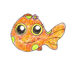 Green spotted pufferfish fuku chan sticker #8154515