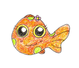 Green spotted pufferfish fuku chan sticker #8154515