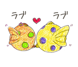 Green spotted pufferfish fuku chan sticker #8154519