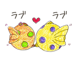 Green spotted pufferfish fuku chan sticker #8154519