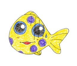 Green spotted pufferfish fuku chan sticker #8154522