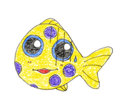 Green spotted pufferfish fuku chan sticker #8154522
