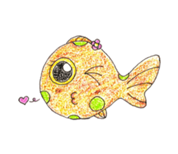 Green spotted pufferfish fuku chan sticker #8154523