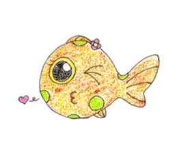 Green spotted pufferfish fuku chan sticker #8154523
