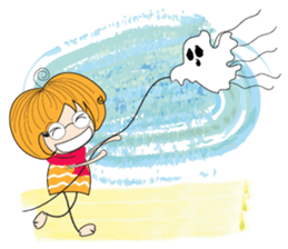 Boy pumpkin sticker #8158114