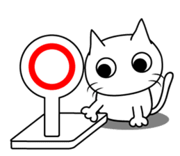 kuriko's white cat sticker #8159164