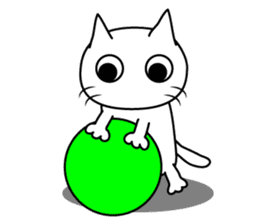 kuriko's white cat sticker #8159166