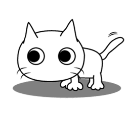 kuriko's white cat sticker #8159168
