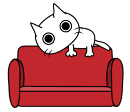 kuriko's white cat sticker #8159169