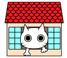 kuriko's white cat sticker #8159171