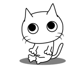 kuriko's white cat sticker #8159176