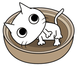 kuriko's white cat sticker #8159177