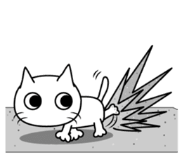 kuriko's white cat sticker #8159180