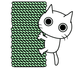 kuriko's white cat sticker #8159181