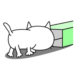 kuriko's white cat sticker #8159182