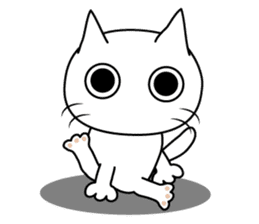 kuriko's white cat sticker #8159185