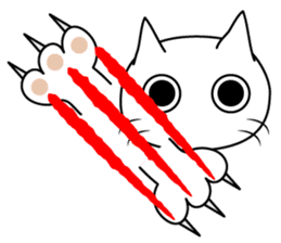 kuriko's white cat sticker #8159188