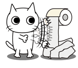 kuriko's white cat sticker #8159191