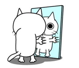 kuriko's white cat sticker #8159192