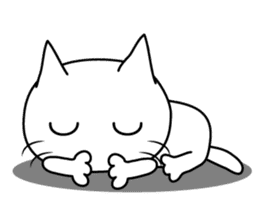 kuriko's white cat sticker #8159198
