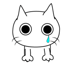 kuriko's white cat sticker #8159199