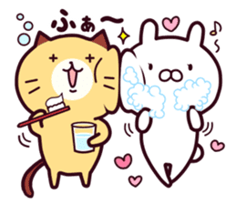 Cat & Rabbit (Happy Lovely Fun Couple) sticker #8160406