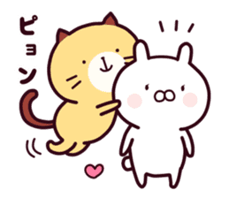 Cat & Rabbit (Happy Lovely Fun Couple) sticker #8160408