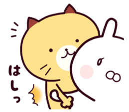 Cat & Rabbit (Happy Lovely Fun Couple) sticker #8160410