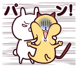 Cat & Rabbit (Happy Lovely Fun Couple) sticker #8160423