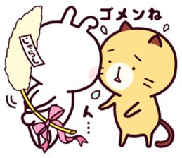 Cat & Rabbit (Happy Lovely Fun Couple) sticker #8160425