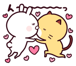 Cat & Rabbit (Happy Lovely Fun Couple) sticker #8160426