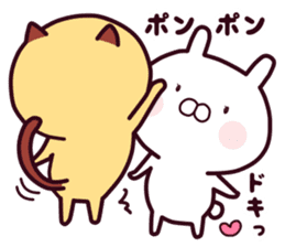 Cat & Rabbit (Happy Lovely Fun Couple) sticker #8160433