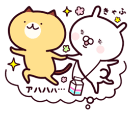 Cat & Rabbit (Happy Lovely Fun Couple) sticker #8160443