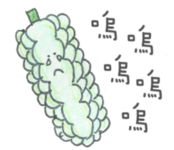 Listening to Vegetables and Fruits sticker #8163455