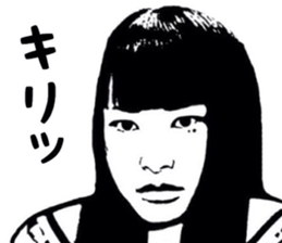 Realistic girl (woodblock print) sticker #8166891