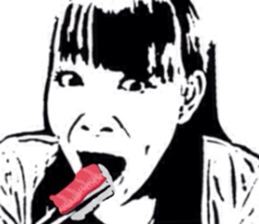 Realistic girl (woodblock print) sticker #8166892