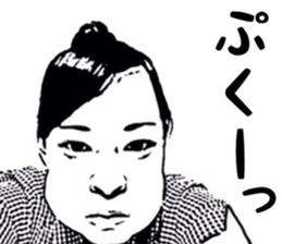 Realistic girl (woodblock print) sticker #8166910