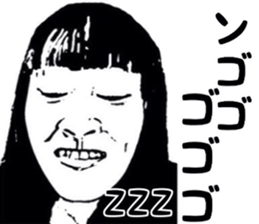 Realistic girl (woodblock print) sticker #8166921