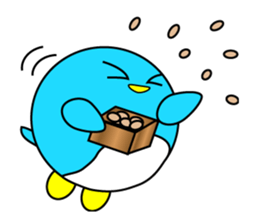 Events Hen round pen winter sticker #8166993