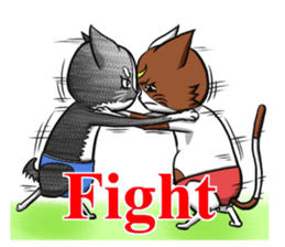 Cat Wrestling sticker #8167126