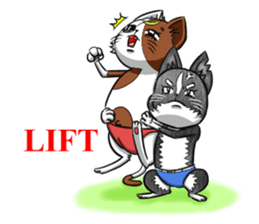 Cat Wrestling sticker #8167130