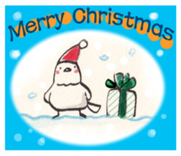 A  birdy wearing a Christmas costume sticker #8167324