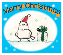 A birdy wearing a Christmas costume sticker #8167324